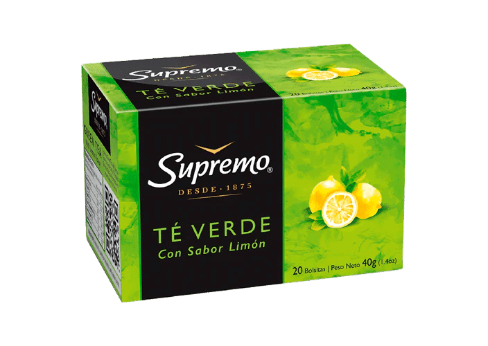 TÉ VERDE CON LIMÓN 20 BOLSITAS