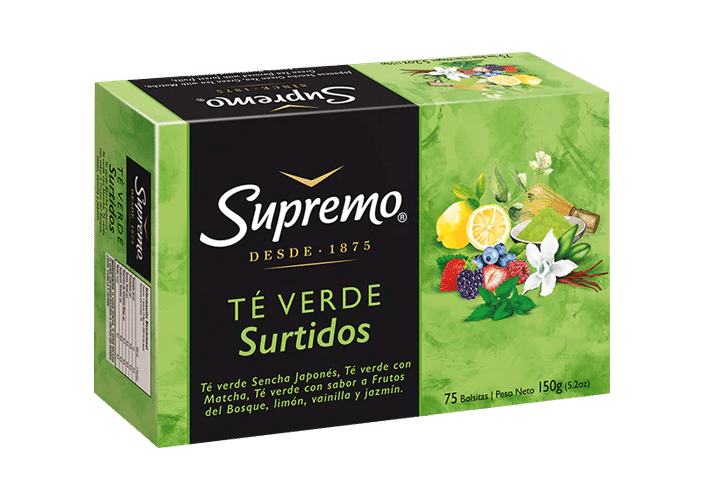 TÉ VERDE SURTIDO, 75 BOLSITAS