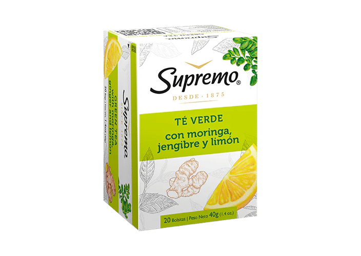 Té Verde con Moringa Jengibre y Limón 20 Bolsitas